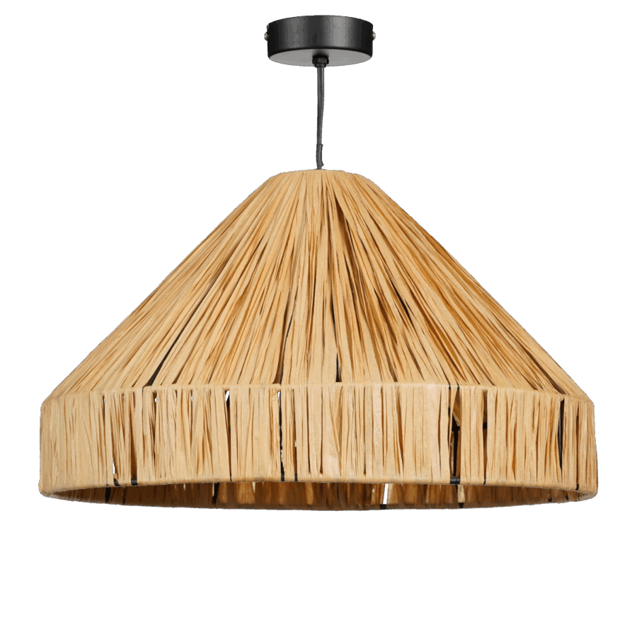 Elisa Hanglamp - H24 x Ø40 cm - Raffia - Lichtbruin