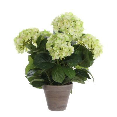 Hortensia Kunstplant in Bloempot Stan - H45 x Ø45 cm - Groen