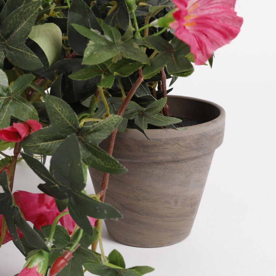 Petunia Kunst Hangplant in Bloempot Stan - L25 x B45 x H50 cm - Donkerroze - Afbeelding 3