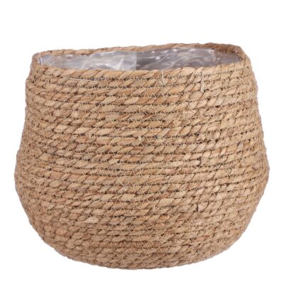 Jorck Plantenmand - H24 x Ø26 cm - Zeegras - Lichtbruin