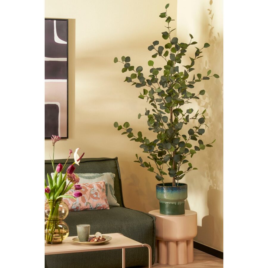 Aster Bloempot - H23 x Ø26 cm - Stoneware - Groen - Afbeelding 3