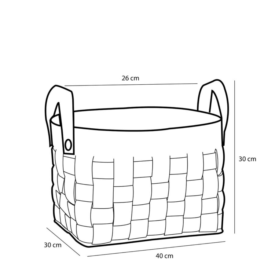 Opbergmand - Set van 3 - L40 x B30 x H30 cm - Kurk/Vilt - Bruin - Afbeelding 6
