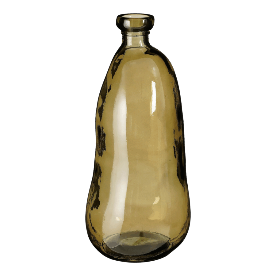 Pinto Vaas - H51 x Ø22 cm - Gerecycled Glas - Taupe