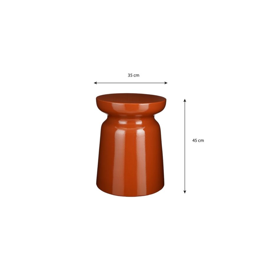 Stage Bijzettafel - H45 x Ø35 cm - Cement - Oranje - Afbeelding 5