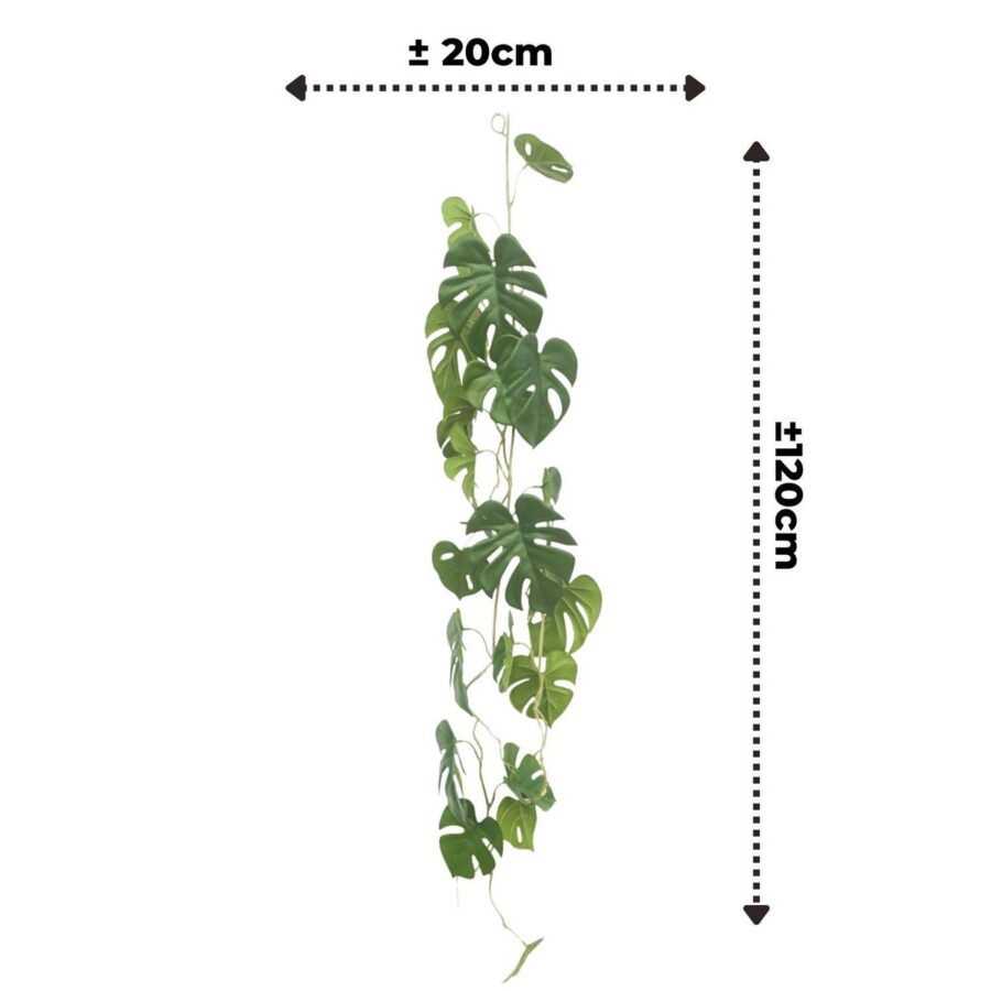 Monstera Kunstslinger 120cm (Guirlande) - Afbeelding 3