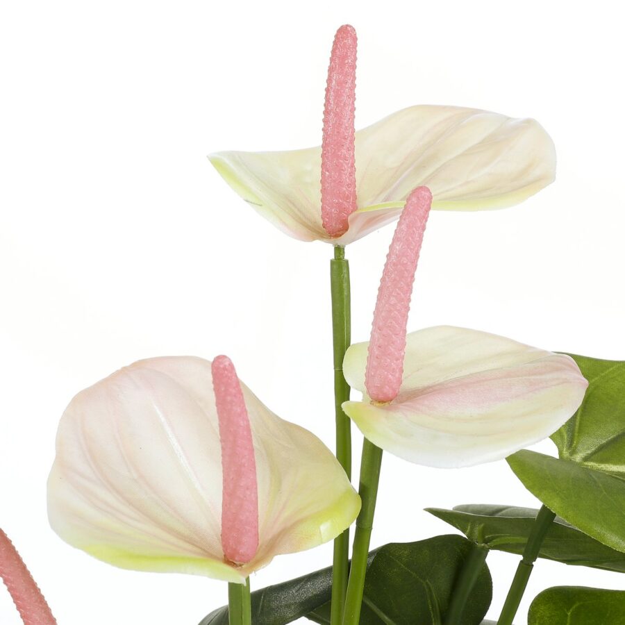 Anthurium Kunstplant in Bloempot Stan - H40 x Ø30 cm - Lichtroze - Afbeelding 2