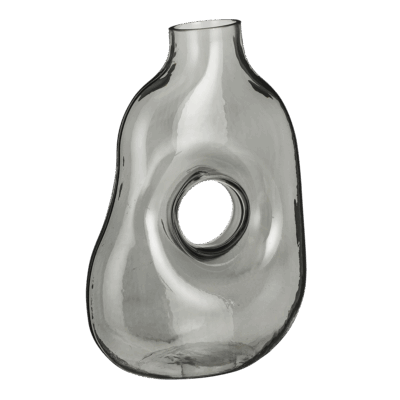 Jay Vaas - L19 x B11 x H25 cm - Glas - Lichtgrijs