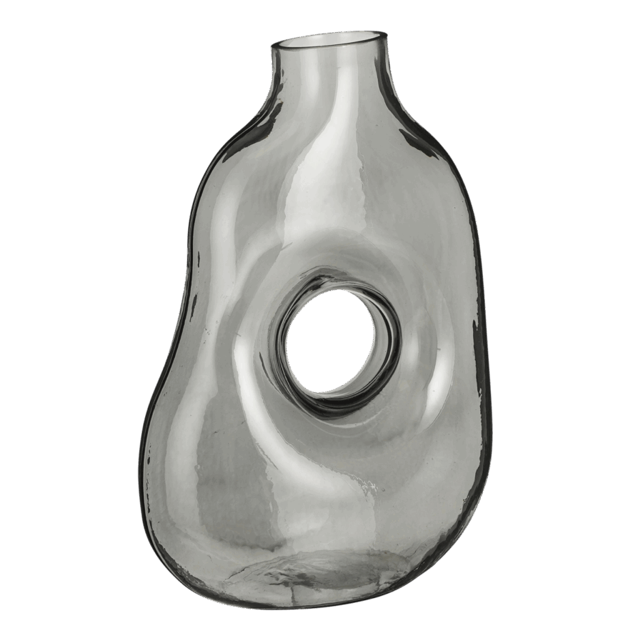 Jay Vaas - L19 x B11 x H25 cm - Glas - Lichtgrijs