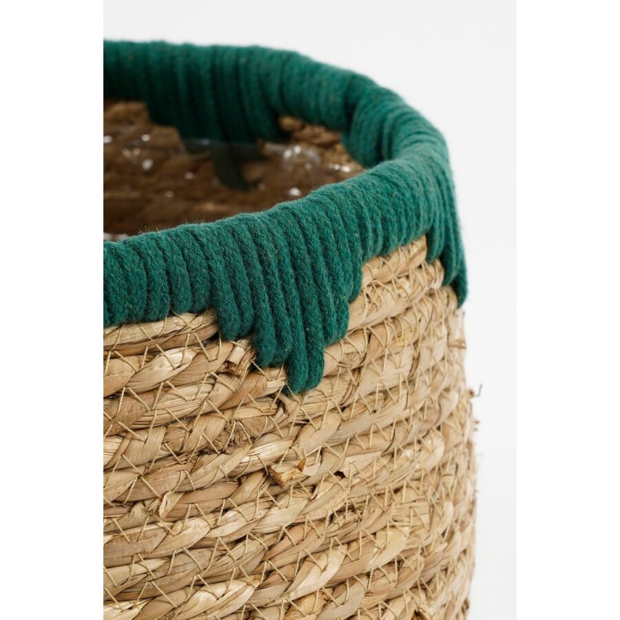 Jorck Plantenmand - Set van 3 - H24 x Ø26 cm - Zeegras - Groen, Bruin - Afbeelding 2