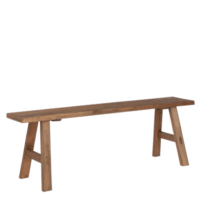 Bold Houten Bankje - L108 x B20 x H37 cm - Gerecycled Hout - Bruin