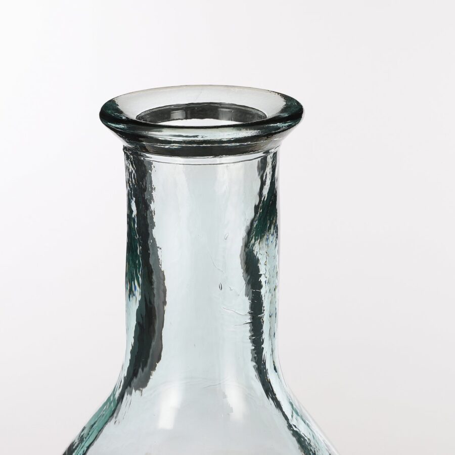 Kyara Fles Vaas - H60 x Ø28 cm - Gerecycled Glas - Transparant - Afbeelding 2