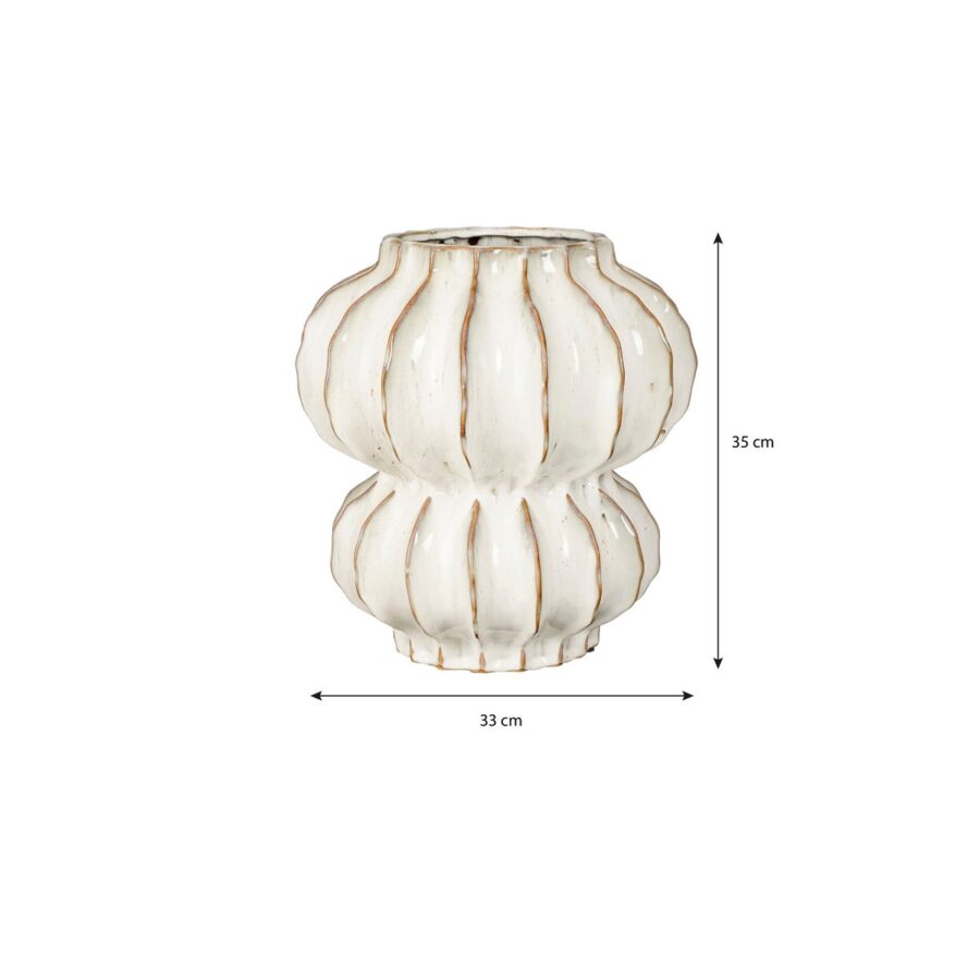 Altea Vaas - H35 x Ø33 cm - Keramiek - Off White - Afbeelding 6