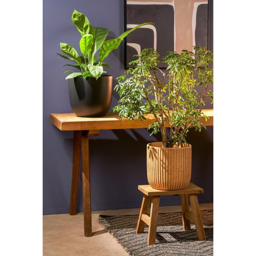 Bold Houten Krukje - L38 x B29 x H34 cm - Gerecycled Hout - Bruin - Afbeelding 5
