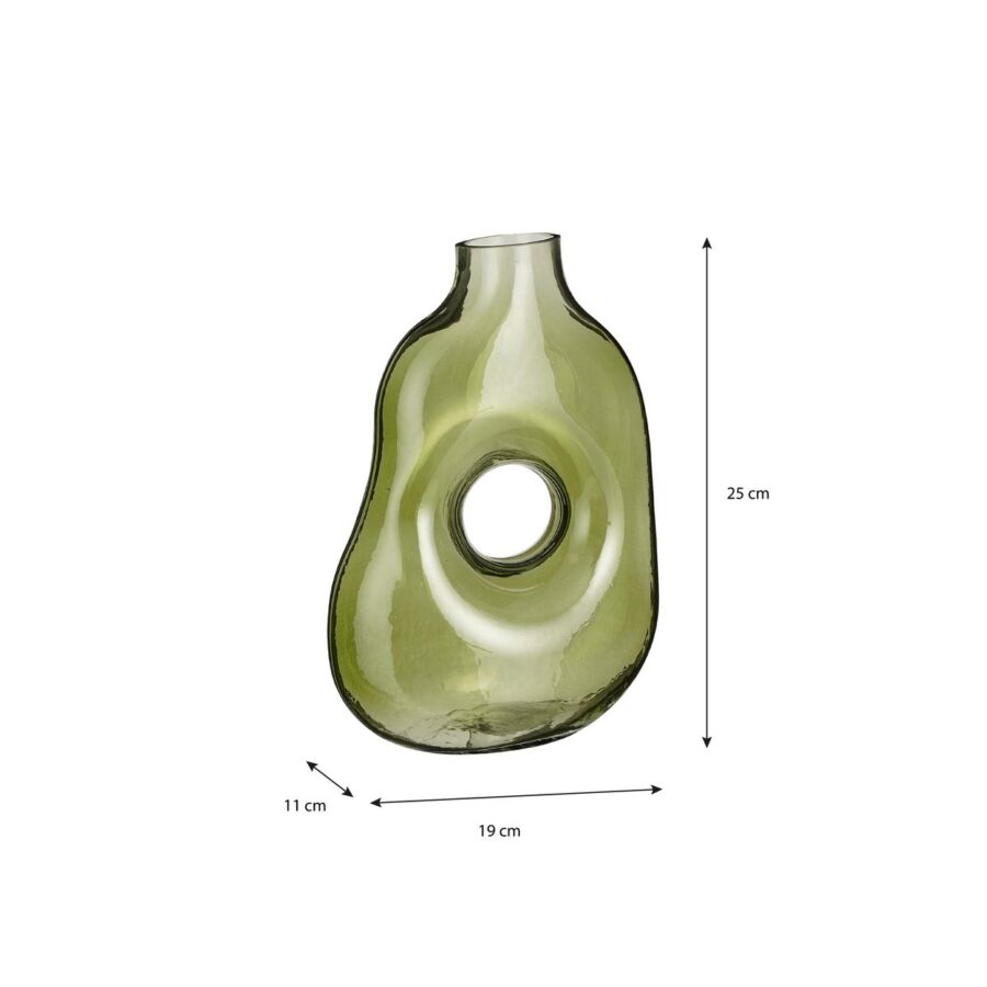 Jay Vaas - L19 x B11 x H25 cm - Glas - Lichtgroen - Afbeelding 4
