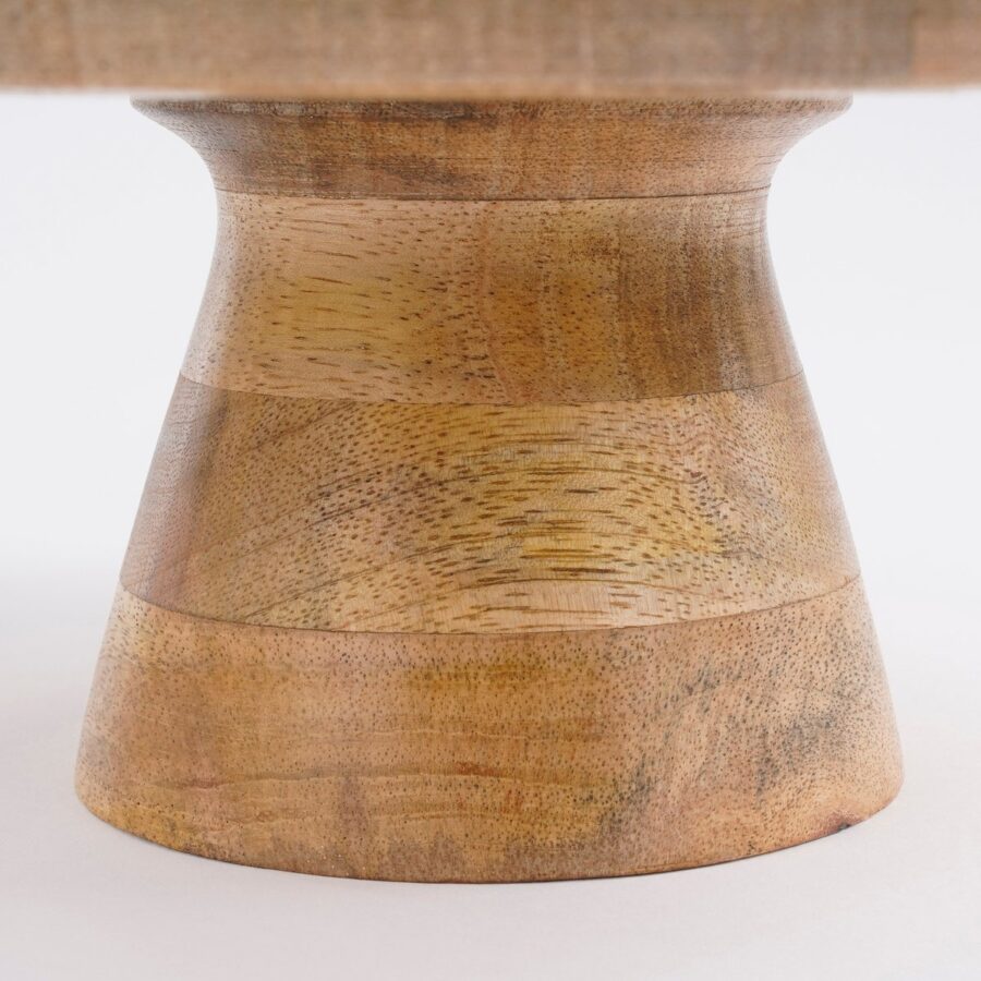 Tallo Taartplateau - H10 x Ø30 cm - 100% FSC Mangohout - Lichtbruin - Afbeelding 3