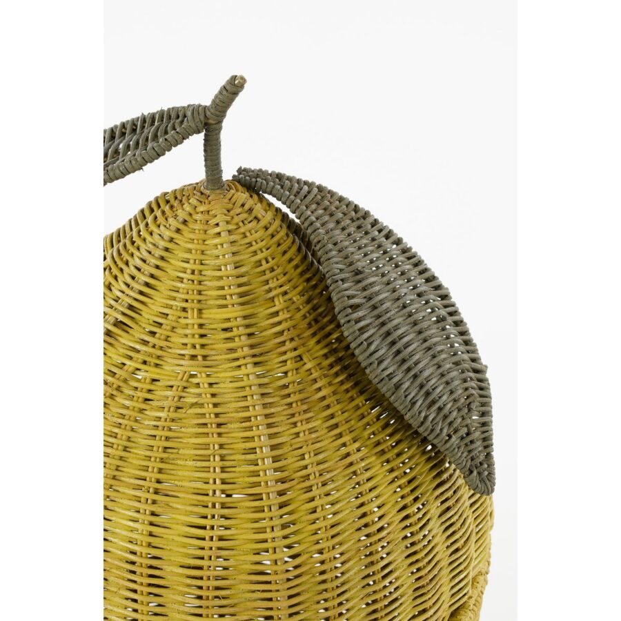Opbergmand met Deksel - Set van 2 - H48 x Ø30 cm - Rotan - Geel - Afbeelding 2
