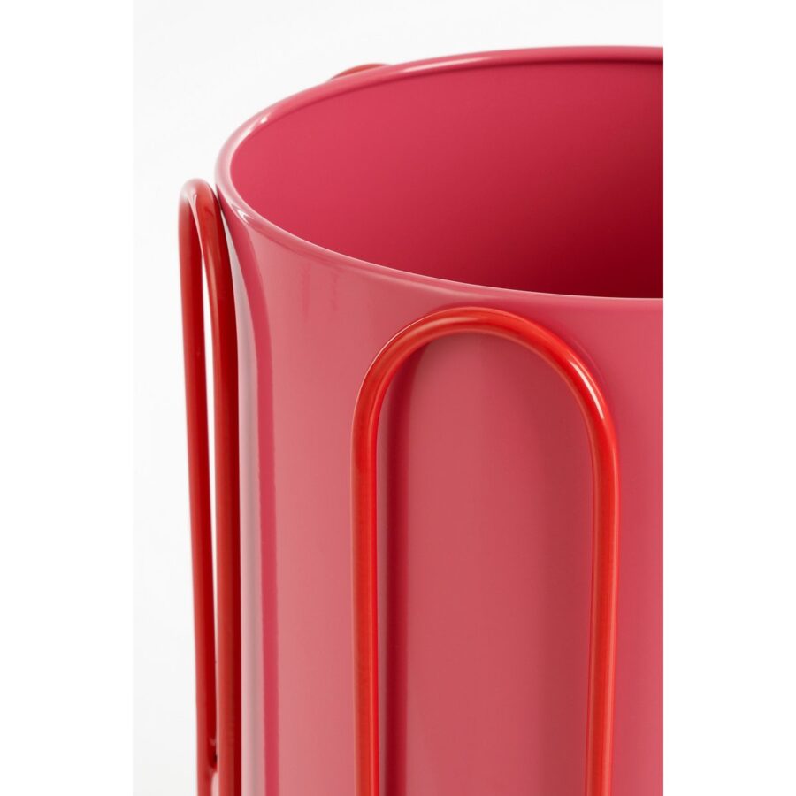 Dione Bloempot op Standaard - Set van 2 - H35 x Ø26 cm - Metaal - Rood, Roze - Afbeelding 2