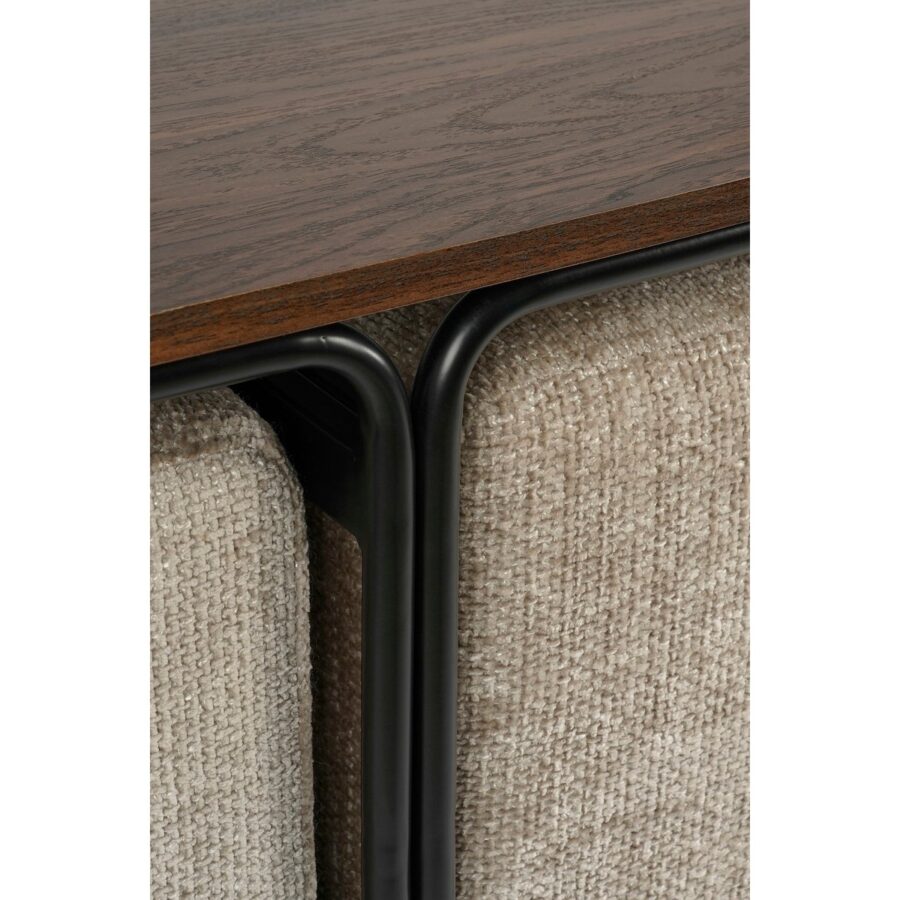 Salontafel met Poefs - 3-delig - L79 x B45 x H41 cm - Lichtgrijs - Afbeelding 3