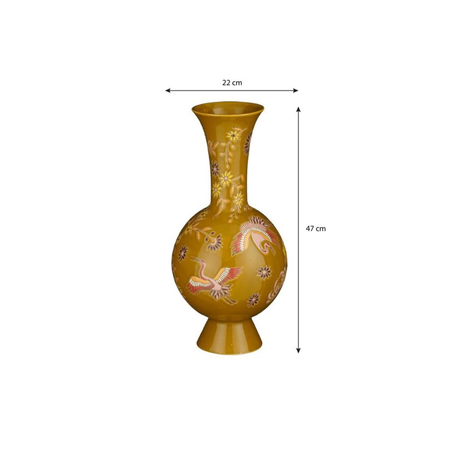 Eloise Vaas - H47 x Ø22 cm - Keramiek - Oker - Afbeelding 5