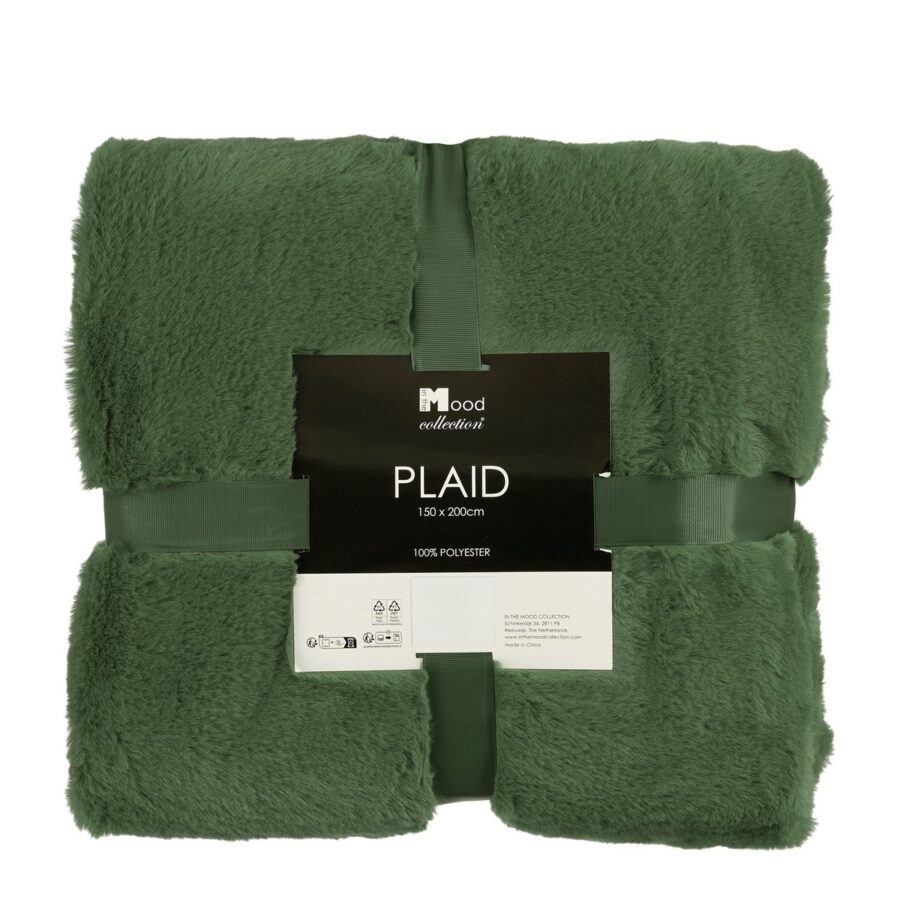 Bronte Fleece Deken - L200 x B150 cm - Donkergroen