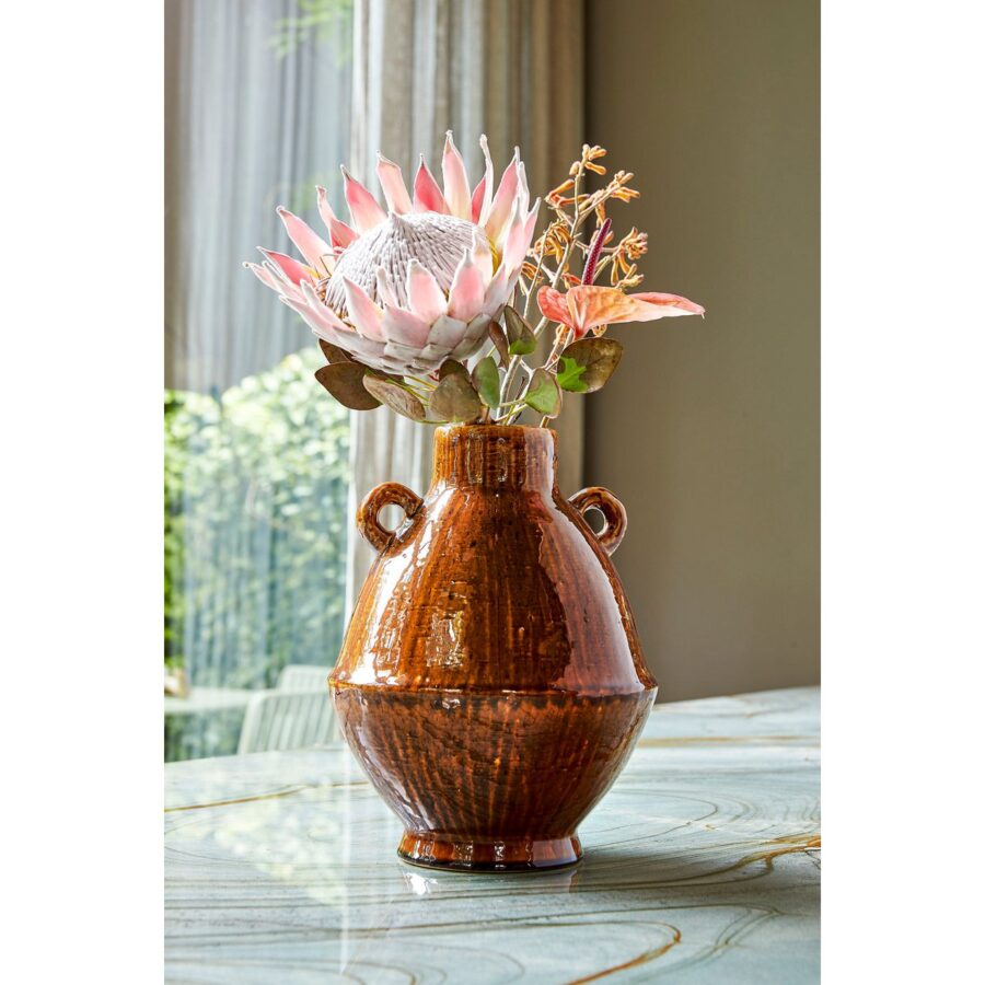 Elena Vaas - H34 x Ø26 cm - Keramiek - Bruin - Afbeelding 5