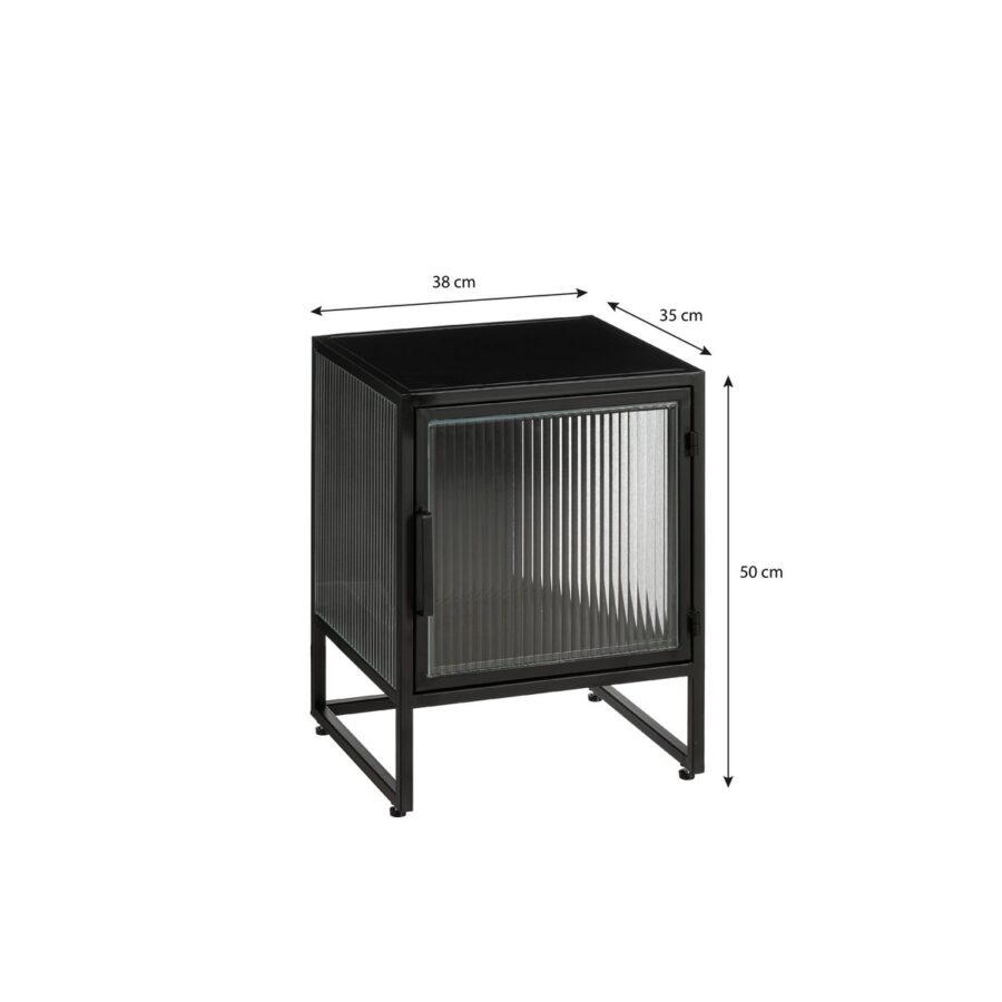Clifton Opbergkast met Deuren - L38 x B35 x H50 cm - Metaal - Zwart - Afbeelding 5