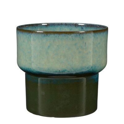 Aster Bloempot - H23 x Ø26 cm - Stoneware - Groen