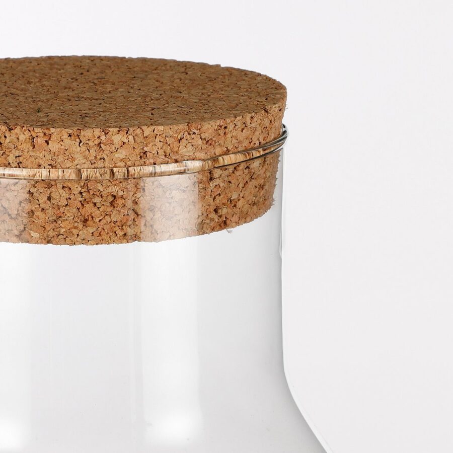 Emily Voorraadpot - H25 x Ø23 cm - Gerecycled Glas - Transparant - Afbeelding 2