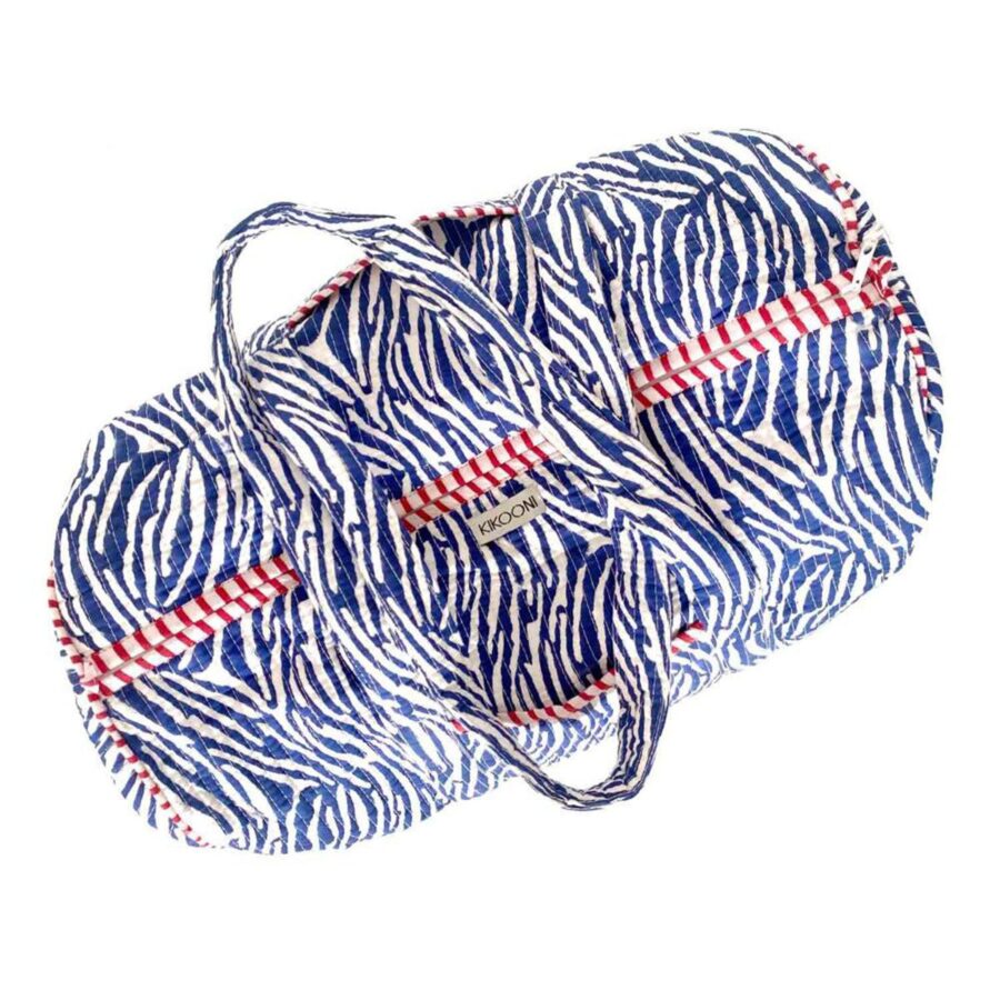 handgemaakte katoenen tas "blauwe zebra" - Afbeelding 3