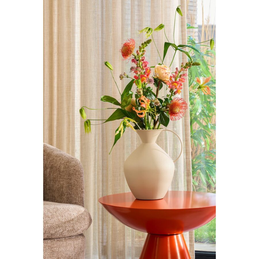 Gyge Vaas - L26 x B22 x H31 cm - Metaal - Off-white - Afbeelding 5