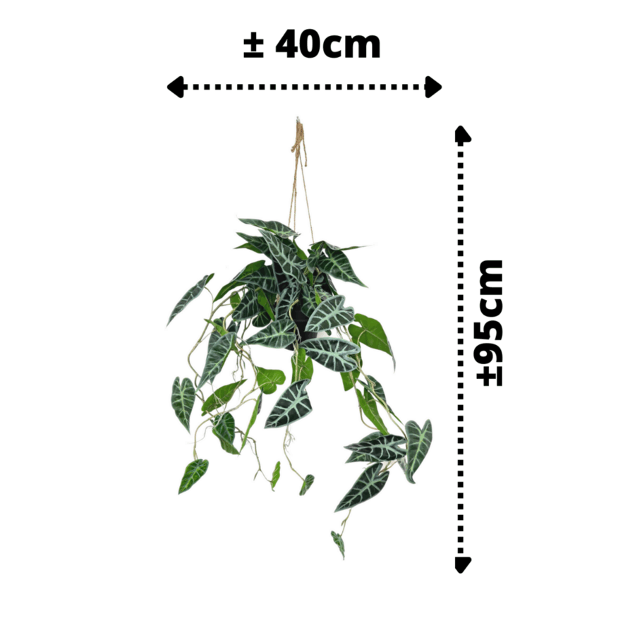Caladium Kunst Hangplant 95cm - Afbeelding 2