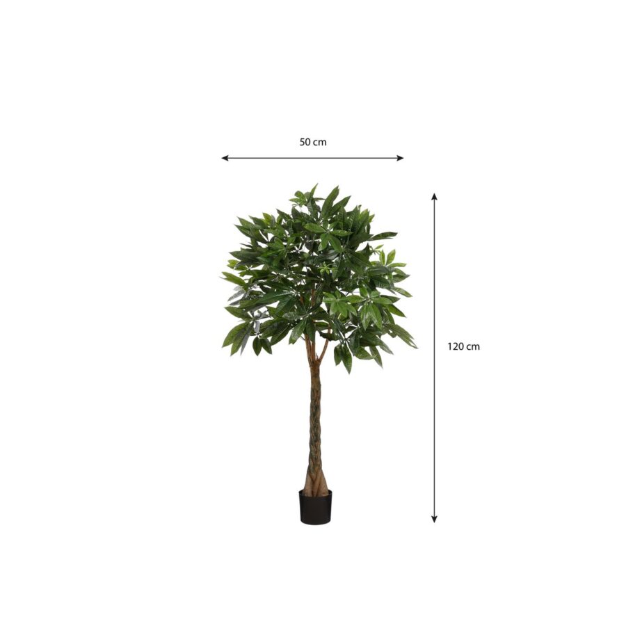 Pachira Kunstplant - H120 x Ø50 cm - Groen - Afbeelding 6