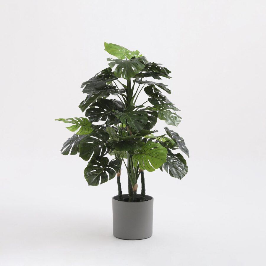 Monstera Kunstplant - H140 x Ø80 cm - Groen - Afbeelding 5