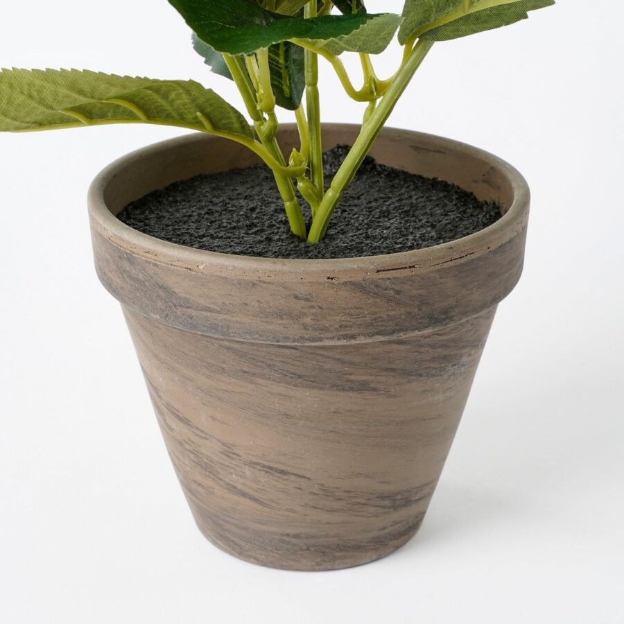 Hortensia Kunstplant in Bloempot Stan - H40 x Ø35 cm - Wit - Afbeelding 3