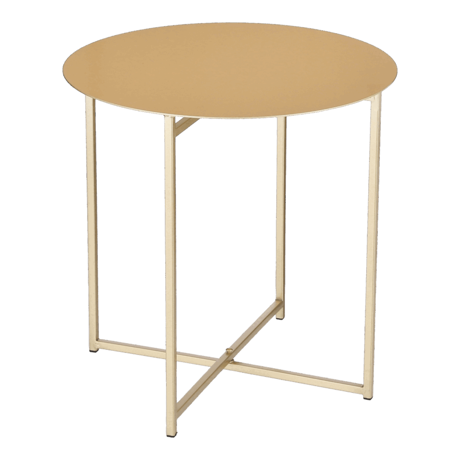 Mikki Bijzettafel - H40 x Ø40 cm - Metaal - Goud - Afbeelding 2