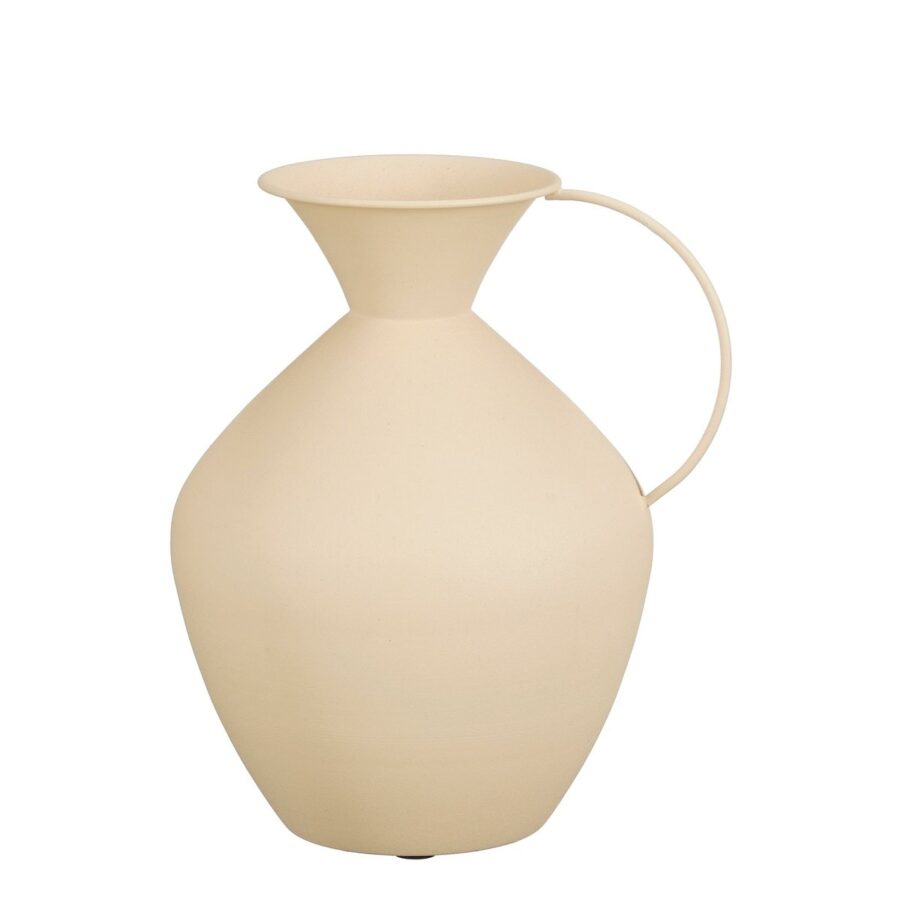 Gyge Vaas - L26 x B22 x H31 cm - Metaal - Off-white
