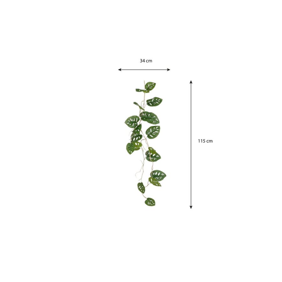 Monstera Kunstplant Slinger - L115 x B34 x H10 cm - Groen - Afbeelding 5