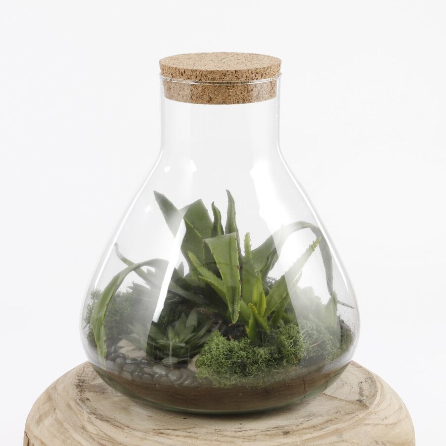 Emily Voorraadpot - H32 x Ø30 cm - Gerecycled Glas - Transparant - Afbeelding 4