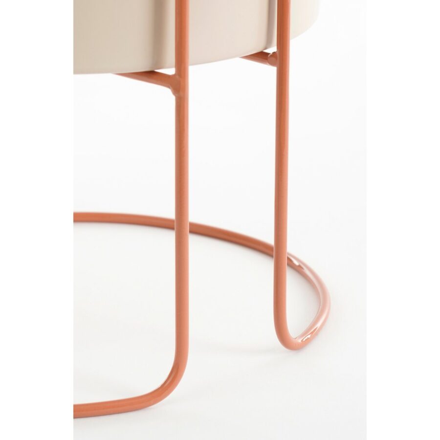 Collins Bloempot op Standaard - H33 x Ø22 cm - Metaal - Off-white, Perzik - Afbeelding 3