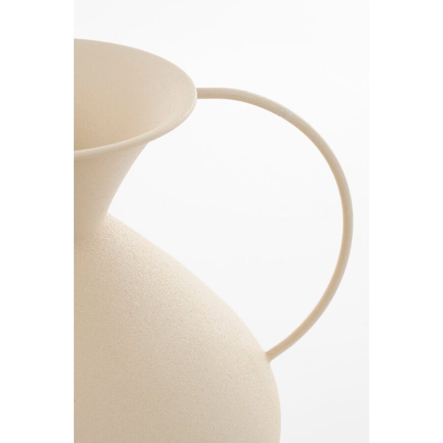 Gyge Vaas - L26 x B22 x H31 cm - Metaal - Off-white - Afbeelding 3
