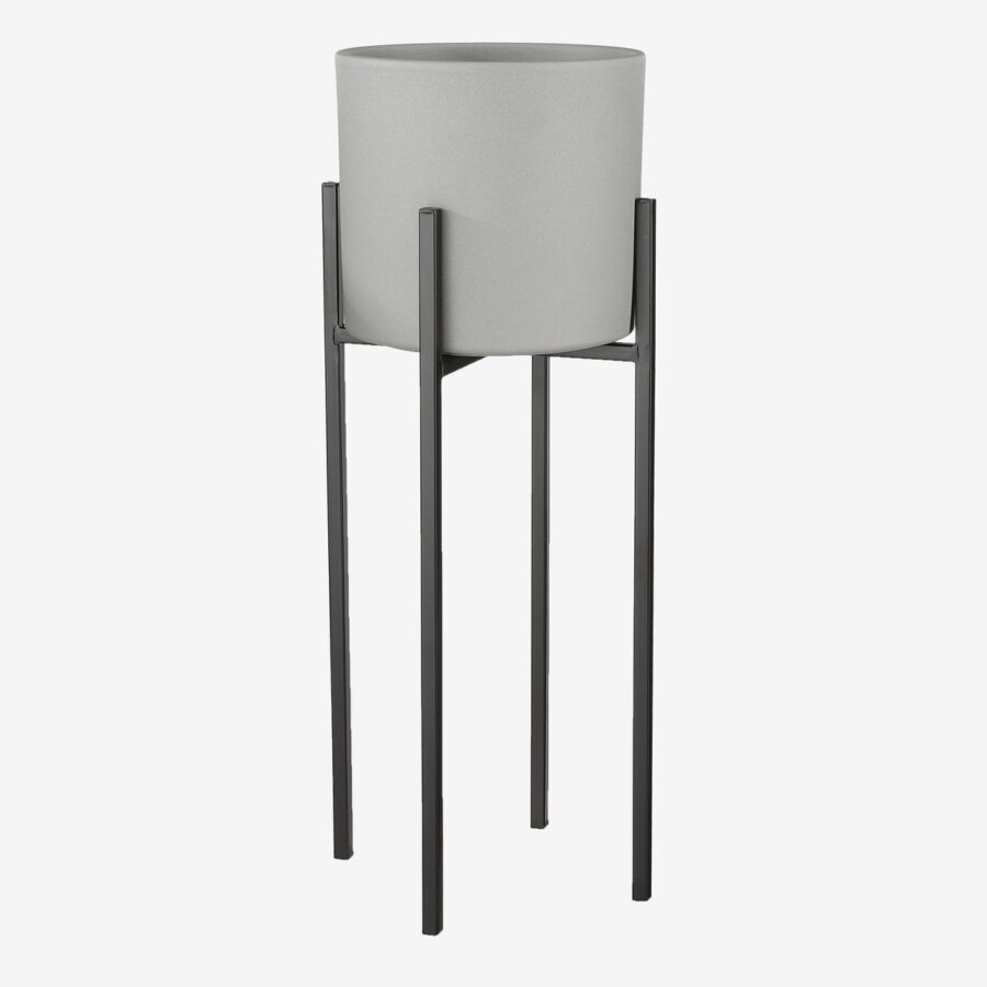 Ascot Plantenstandaard - L24 x B24 x H55 cm - Metaal - Zwart - Afbeelding 4