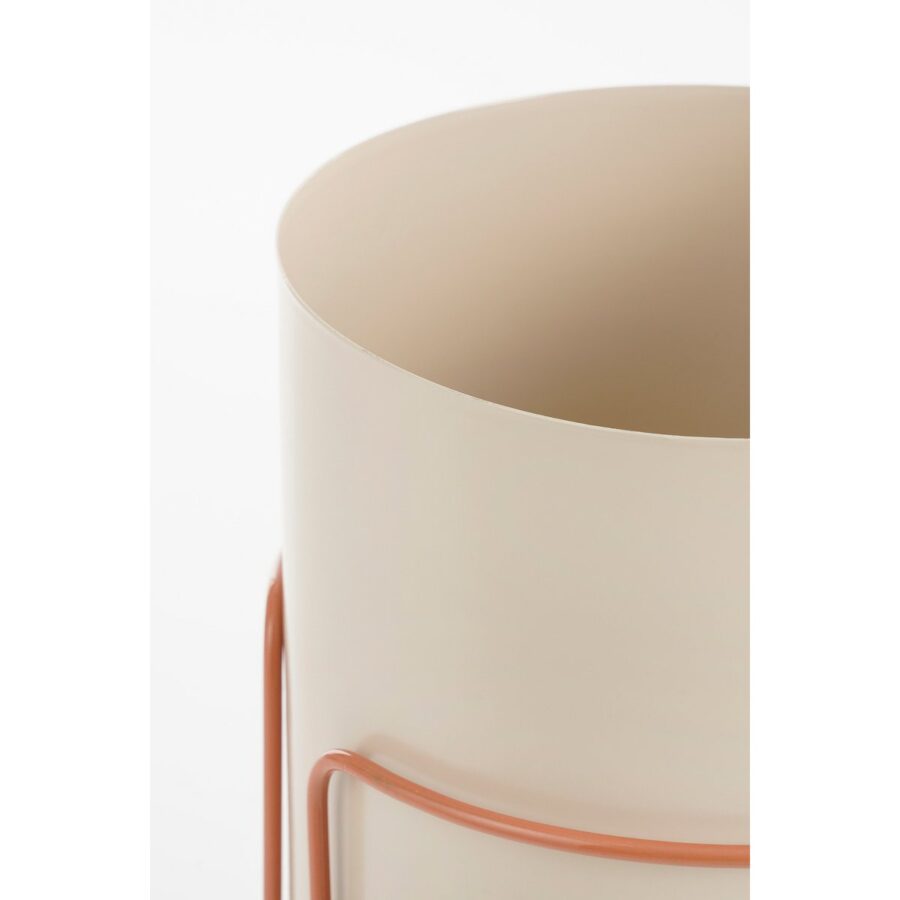 Collins Bloempot op Standaard - H33 x Ø22 cm - Metaal - Off-white, Perzik - Afbeelding 2