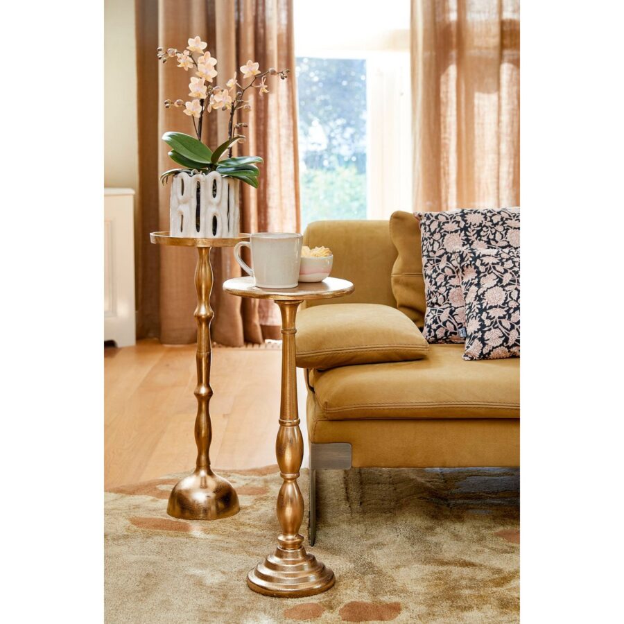 Duco Bijzettafel - H54 x Ø25 cm - FSC 100% - Gerecycled Aluminium - Goud - Afbeelding 6