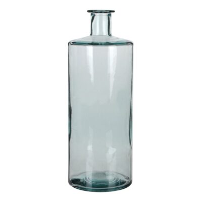 Guan Fles Vaas - H40 x Ø15 cm - Gerecycled Glas - Transparant