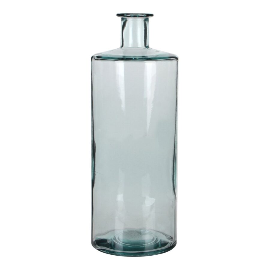 Guan Fles Vaas - H40 x Ø15 cm - Gerecycled Glas - Transparant