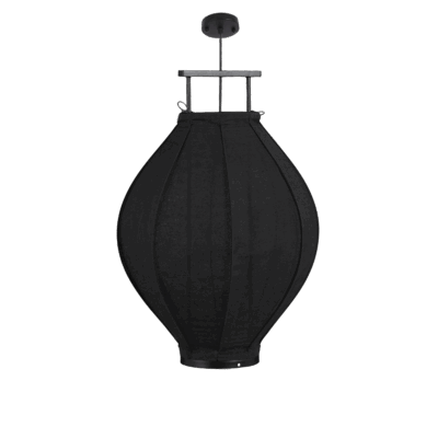 Pego Hanglamp - H73 x Ø54 cm - Linnen - Zwart