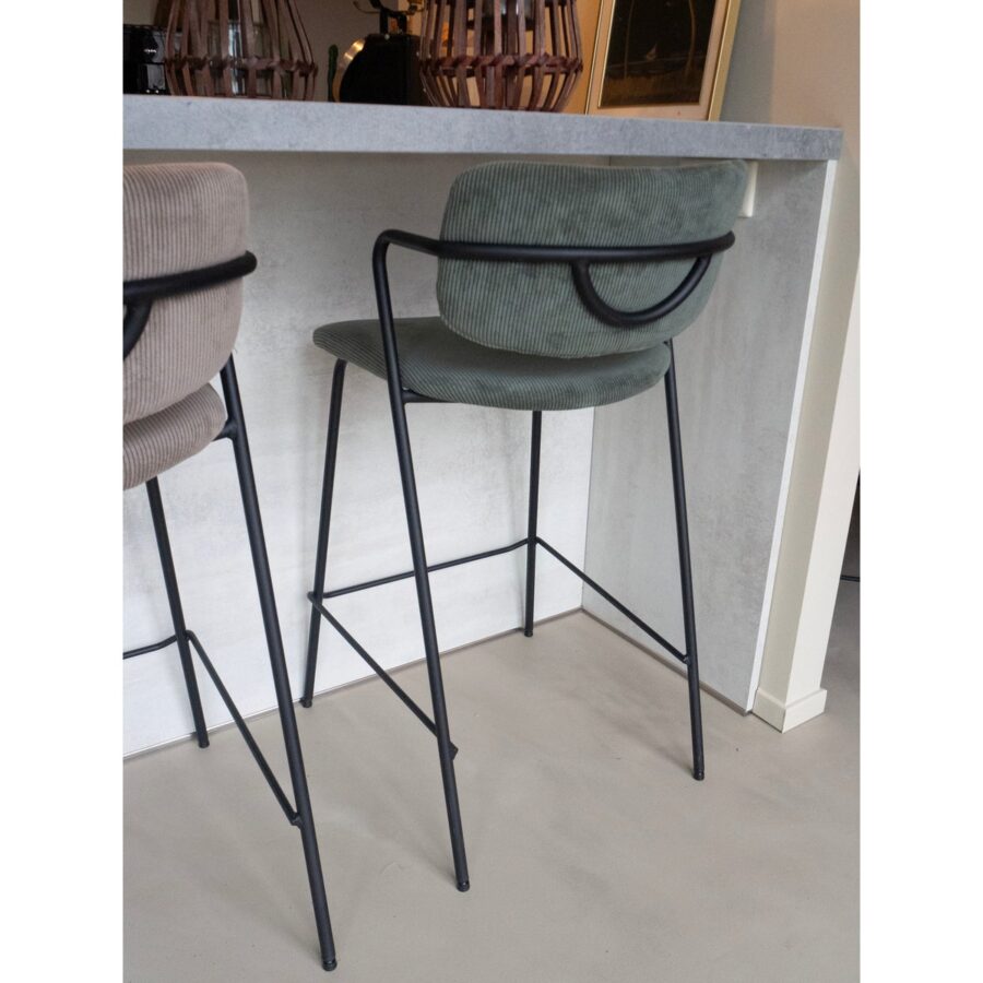 Nanet Barkruk - H91 cm - Velvet - Donkergroen - Afbeelding 6