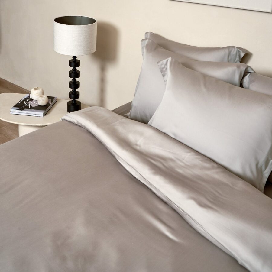 TENCEL™ - Sateen Dekbedovertrek Taupe - Afbeelding 4