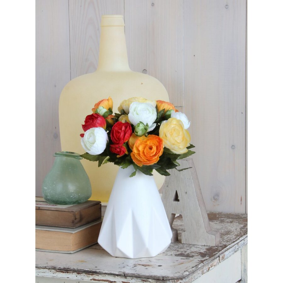 Ranonkels Kunstbloemen Boeket - H22 x Ø19 cm - Oranje - Afbeelding 3