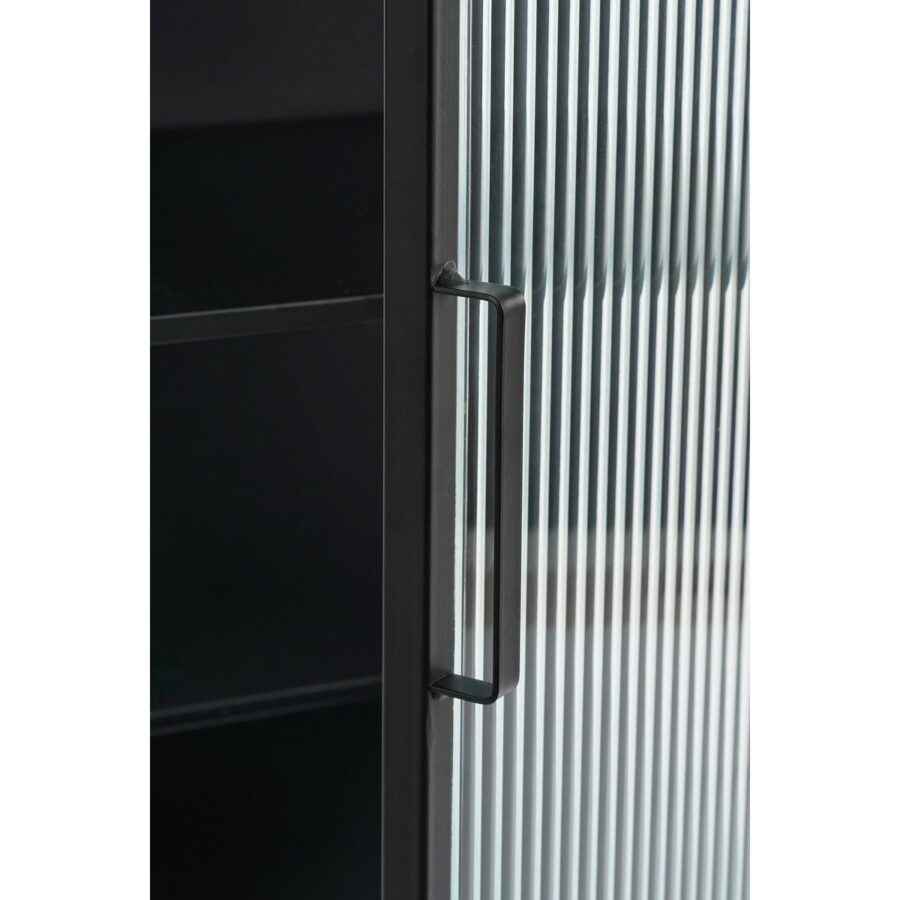 Clifton Opbergkast met Deuren - L38 x B35 x H90 cm - Metaal - Zwart - Afbeelding 3